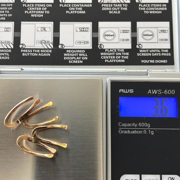 14k Yellow Gold Wishbone Earrings- Vintage - Picture 10 of 10